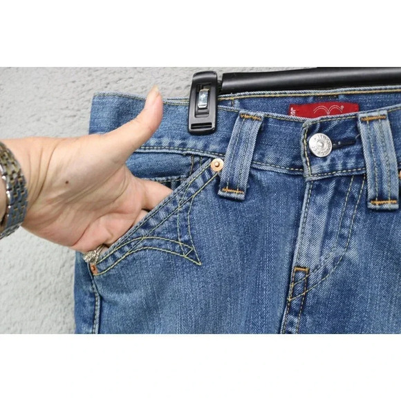 Levi's Type 1 Western Blue Denim Skirt-Size Small-Pockets-Front Slit - Picture 6 of 9